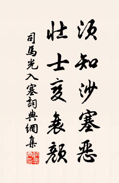 司马光须知沙塞恶，壮士变衰颜书法作品欣赏