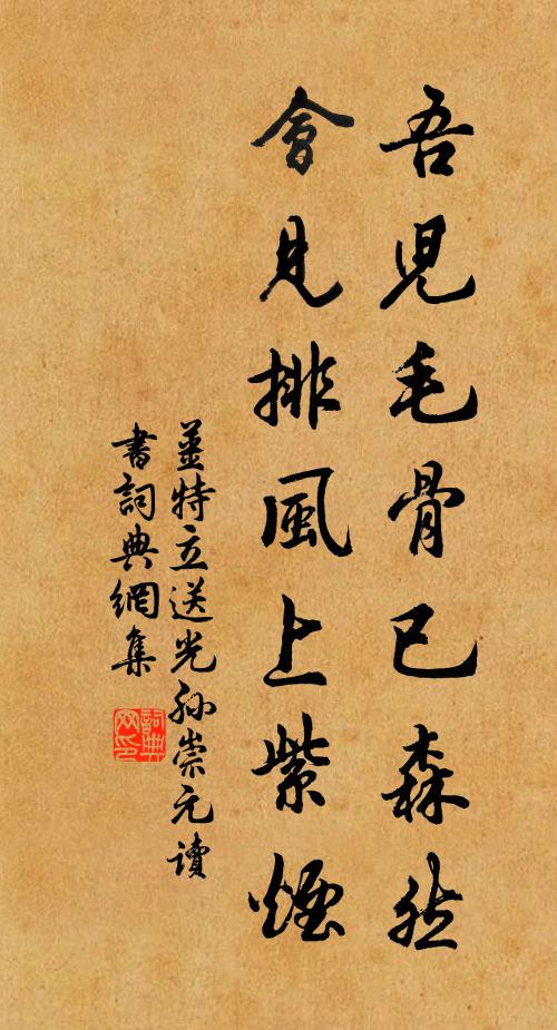 姜特立吾儿毛骨已森然，会见排风上紫烟书法作品欣赏