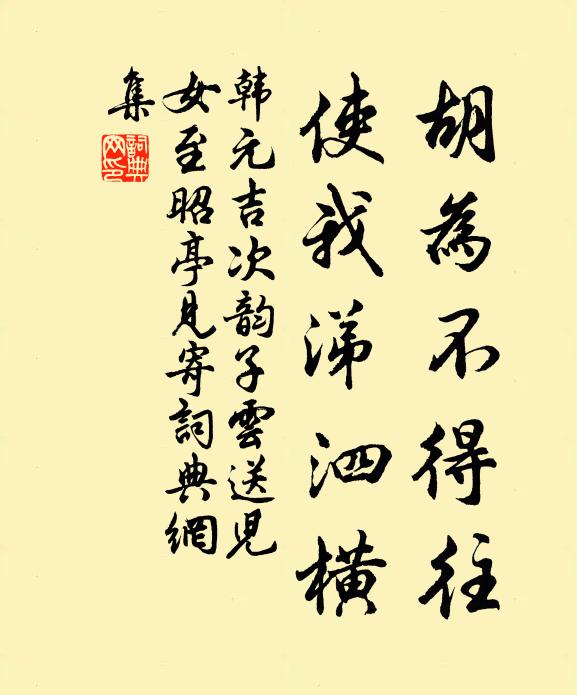 韩元吉胡为不得往，使我涕泗横书法作品欣赏