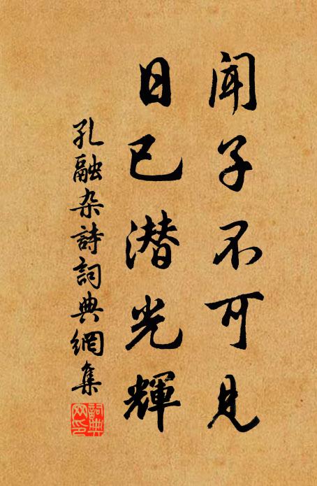 孔融闻子不可见，日已潜光辉书法作品欣赏