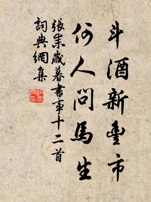张耒斗酒新丰市，何人问马生书法作品欣赏