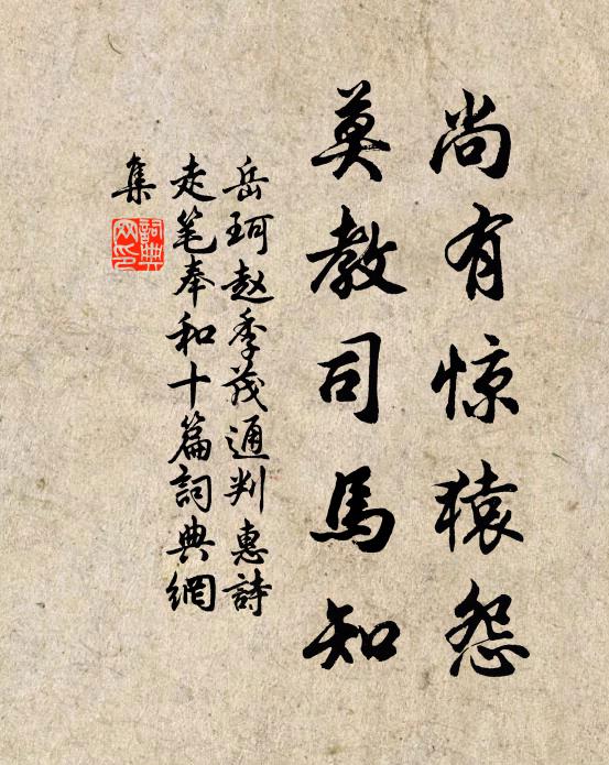 岳珂尚有惊猿怨，莫教司马知书法作品欣赏