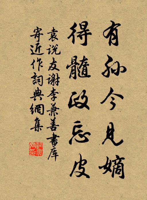 袁说友有孙今见嫡，得髓政忘皮书法作品欣赏