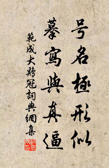 范成大号名极形似，摹写与真逼书法作品欣赏