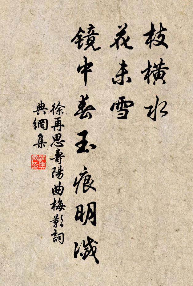 徐再思枝横水，花未雪，镜中春玉痕明灭书法作品欣赏