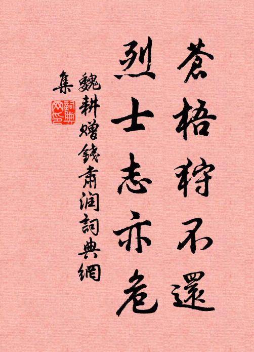 魏耕苍梧狩不还，烈士志亦危书法作品欣赏