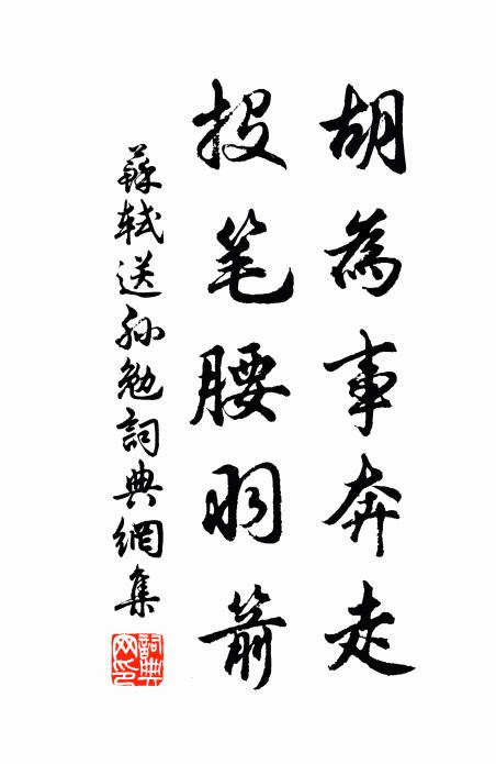 苏轼胡为事奔走，投笔腰羽箭书法作品欣赏