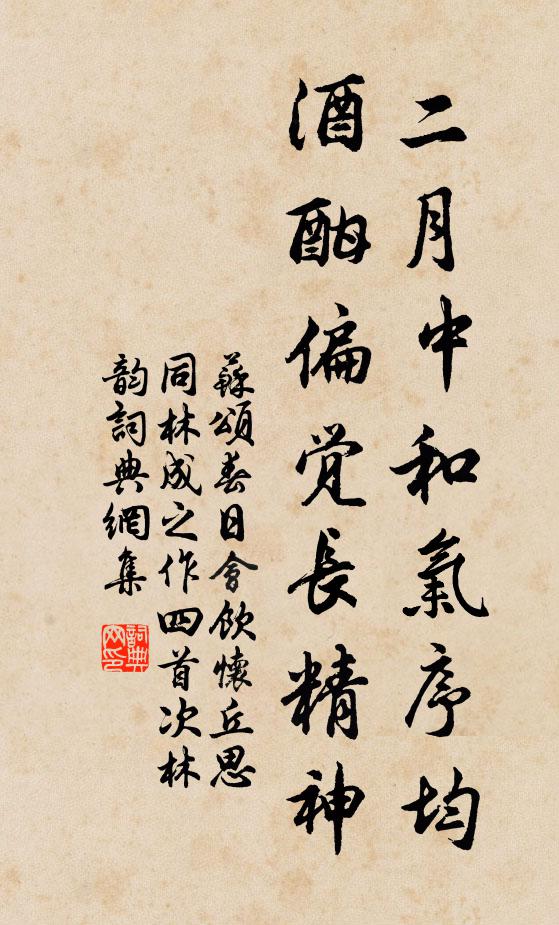 苏颂二月中和气序均，酒酣偏觉长精神书法作品欣赏
