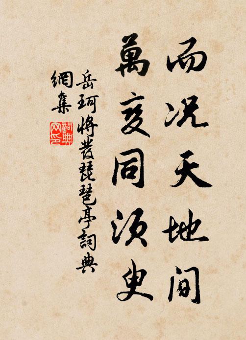 岳珂而况天地间，万变同须臾书法作品欣赏