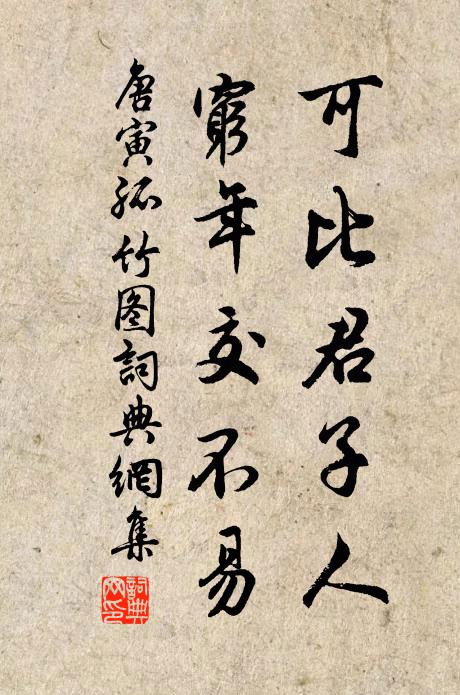 唐寅可比君子人，穷年交不易书法作品欣赏