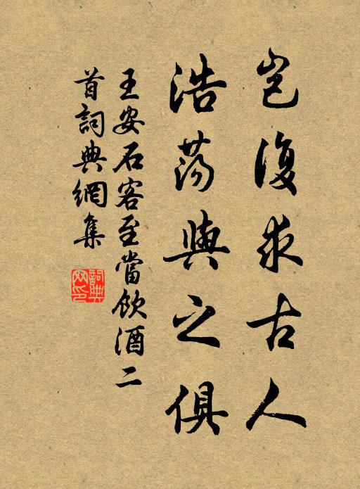 王安石岂复求古人，浩荡与之俱书法作品欣赏