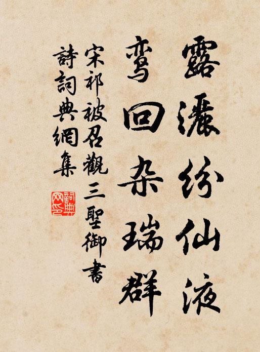 宋祁露洒纷仙液，鸾回杂瑞群书法作品欣赏