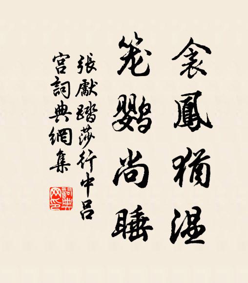 张先衾凤犹温，笼鹦尚睡书法作品欣赏