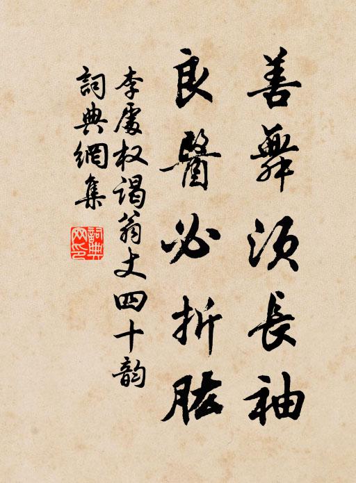 李处权善舞须长袖，良医必折肱书法作品欣赏