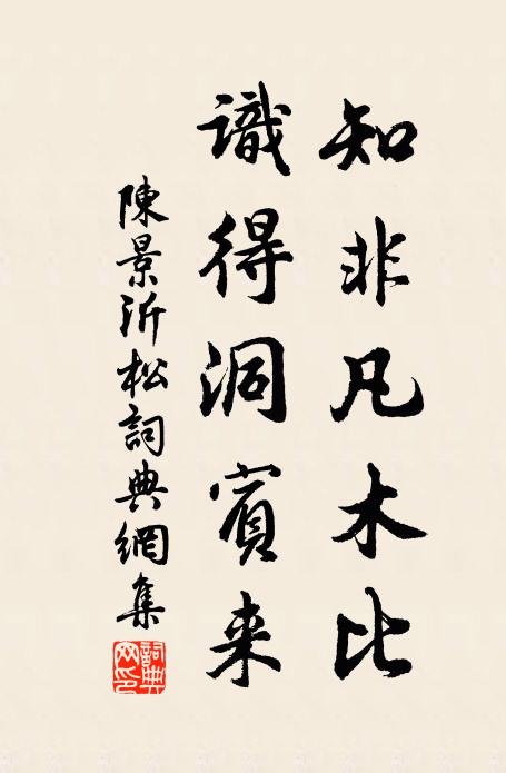 陈景沂知非凡木比，识得洞宾来书法作品欣赏