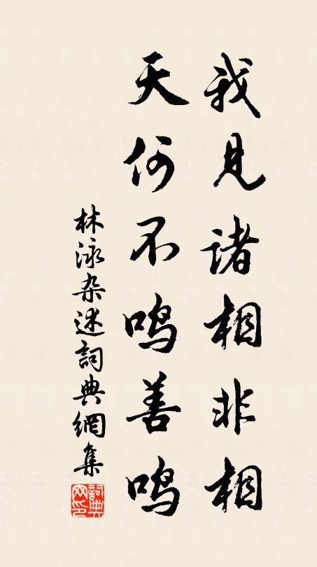 林泳我见诸相非相，天何不鸣善鸣书法作品欣赏