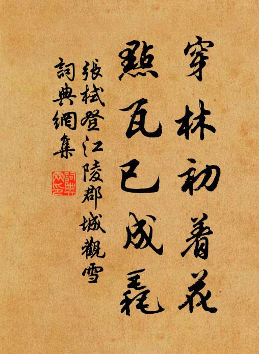 张栻穿林初着花，点瓦已成毳书法作品欣赏