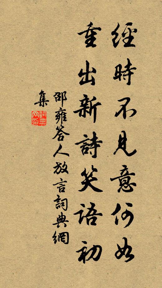 邵雍经时不见意何如，重出新诗笑语初书法作品欣赏