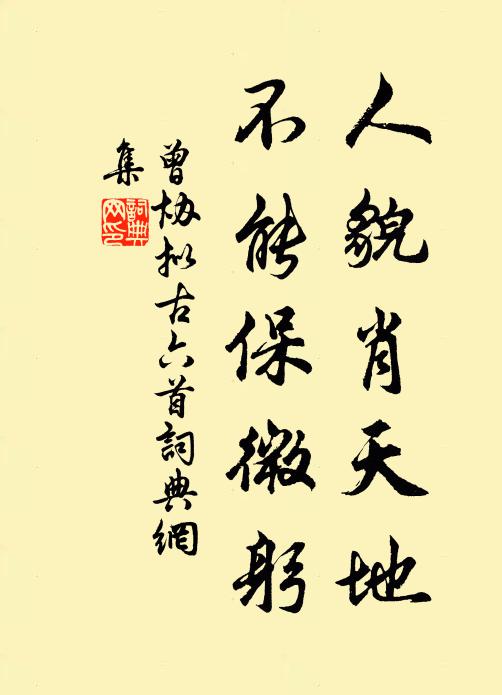 曾协人貌肖天地，不能保微躬书法作品欣赏