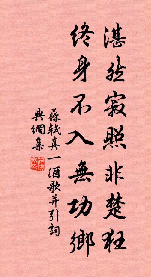 苏轼湛然寂照非楚狂，终身不入无功乡书法作品欣赏