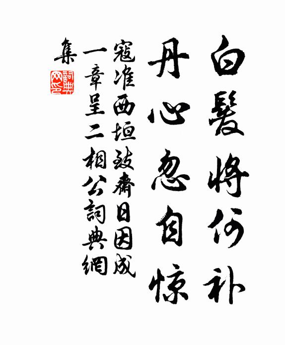 寇准白发将何补，丹心忽自惊书法作品欣赏