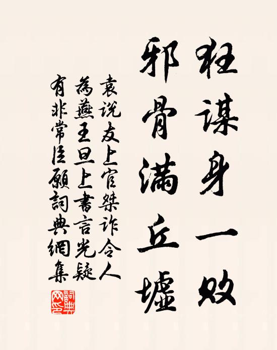 袁说友狂谋身一败，邪骨满丘墟书法作品欣赏