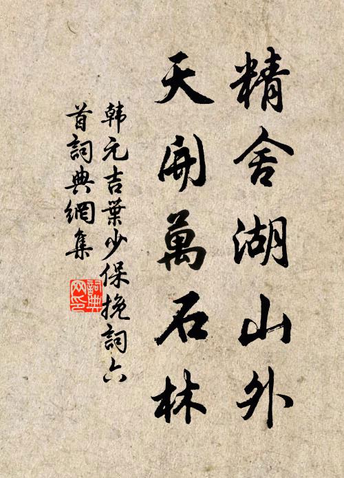 韩元吉精舍湖山外，天开万石林书法作品欣赏