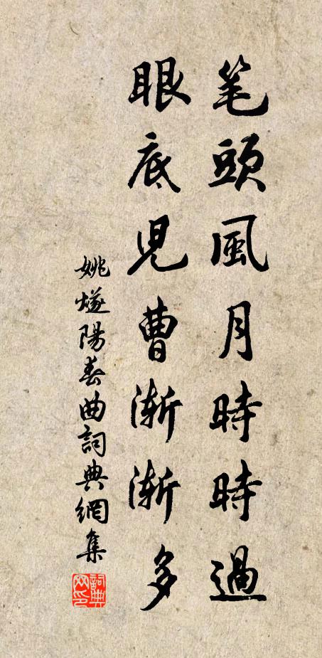 姚燧笔头风月时时过，眼底儿曹渐渐多书法作品欣赏