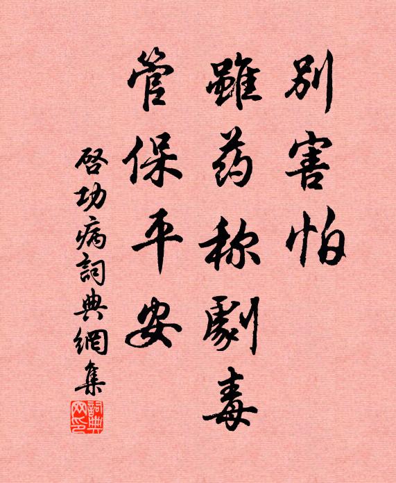 启功别害怕，虽药称剧毒，管保平安书法作品欣赏