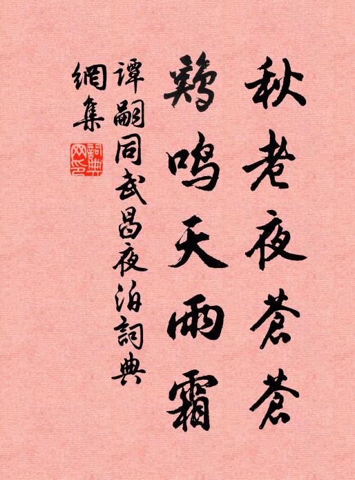 谭嗣同秋老夜苍苍，鸡鸣天雨霜书法作品欣赏