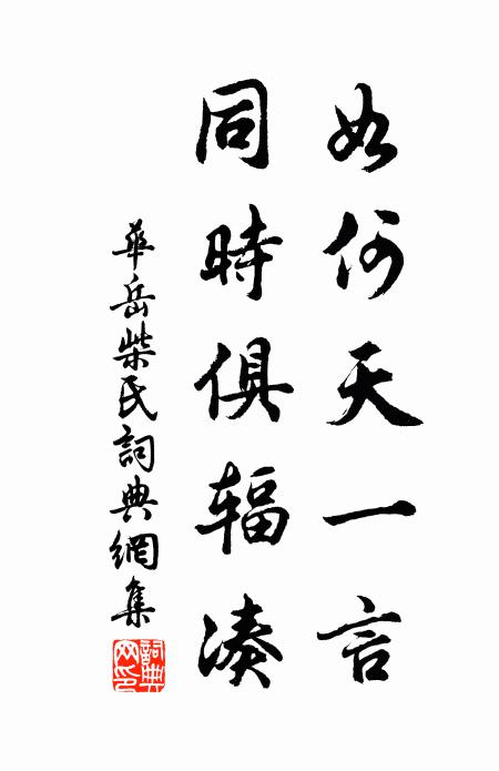华岳如何天一言，同时俱辐凑书法作品欣赏