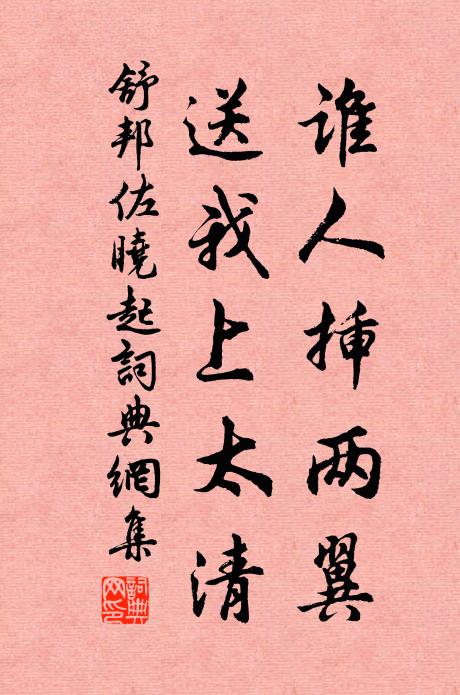 舒邦佐谁人插两翼，送我上太清书法作品欣赏