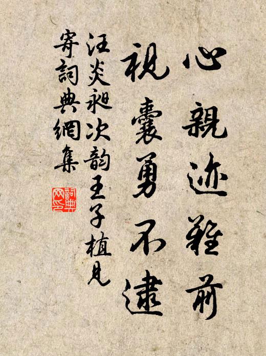 汪炎昶心亲迹难前，视囊勇不逮书法作品欣赏