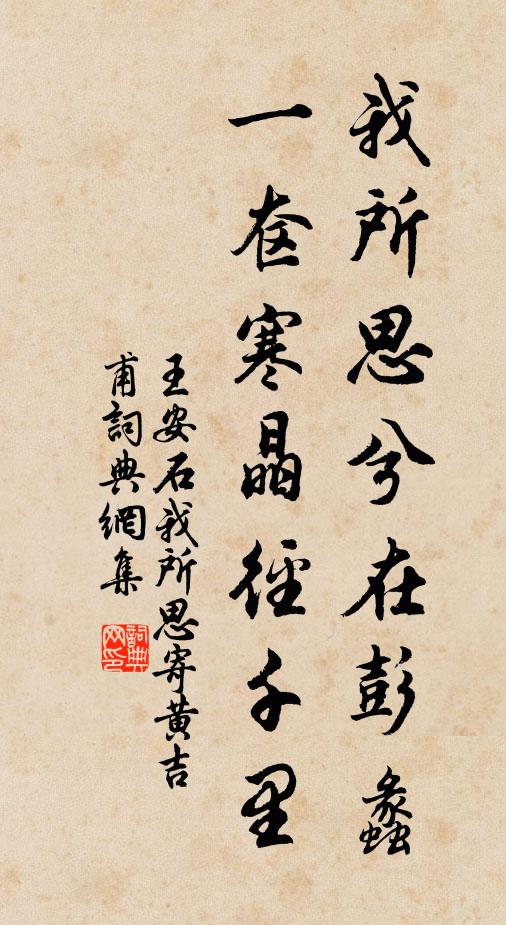 王安石我所思兮在彭蠡，一奁寒晶径千里书法作品欣赏