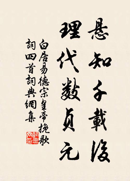 白居易悬知千载后，理代数贞元书法作品欣赏