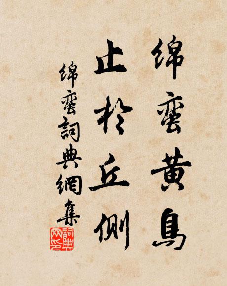 佚名绵蛮黄鸟，止于丘侧书法作品欣赏