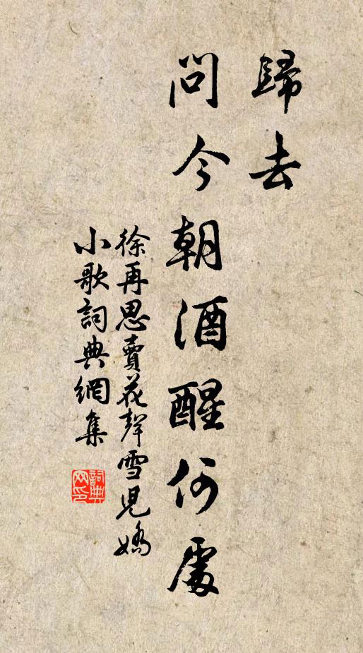徐再思归去，问今朝酒醒何处？书法作品欣赏
