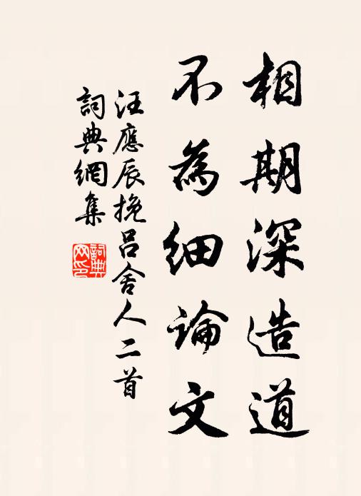 汪应辰相期深造道，不为细论文书法作品欣赏