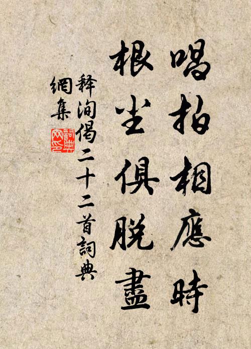 释洵唱拍相应时，根尘俱脱尽书法作品欣赏