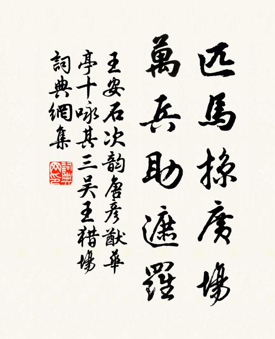 王安石匹马掠广场，万兵助遮罗书法作品欣赏