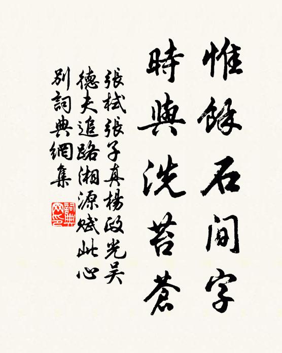 张栻惟余石间字，时与洗苔苍书法作品欣赏