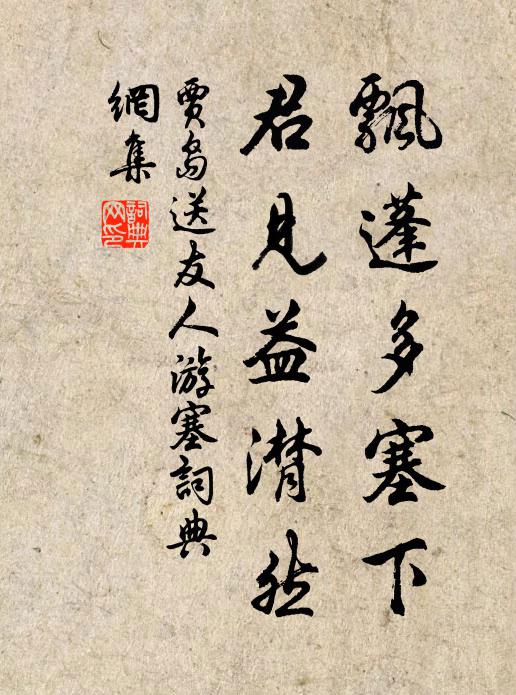 贾岛飘蓬多塞下，君见益潸然书法作品欣赏