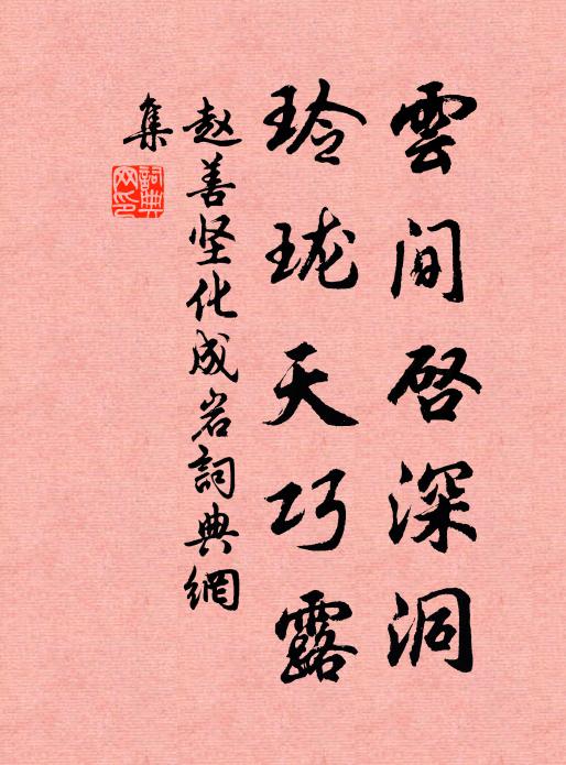 赵善坚云间启深洞，玲珑天巧露书法作品欣赏