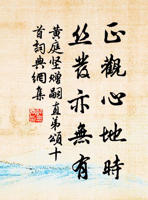 黄庭坚正观心地时，丝发亦无有书法作品欣赏