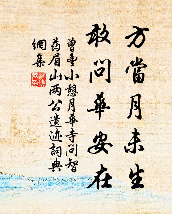 曾丰方当月未生，敢问华安在书法作品欣赏