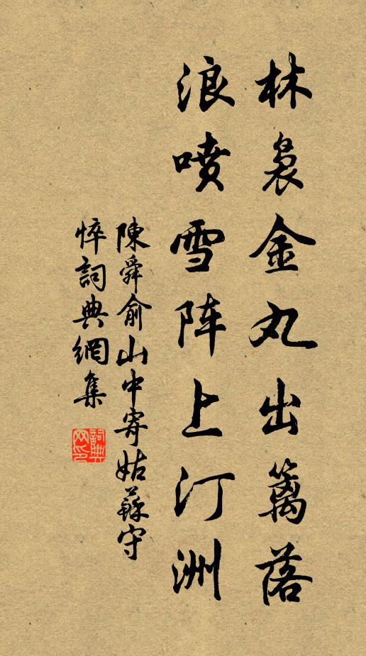 陈舜俞林袅金丸出篱落，浪喷雪阵上汀洲书法作品欣赏
