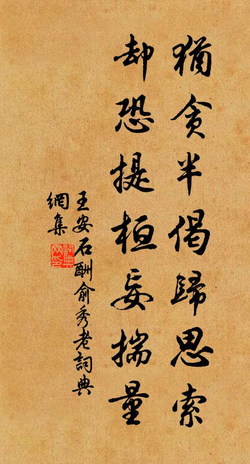 王安石犹贪半偈归思索，却恐提桓妄揣量书法作品欣赏