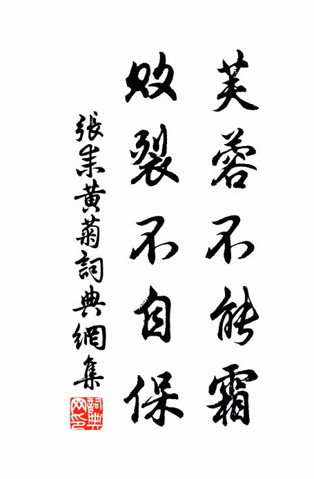 张耒芙蓉不能霜，败裂不自保书法作品欣赏
