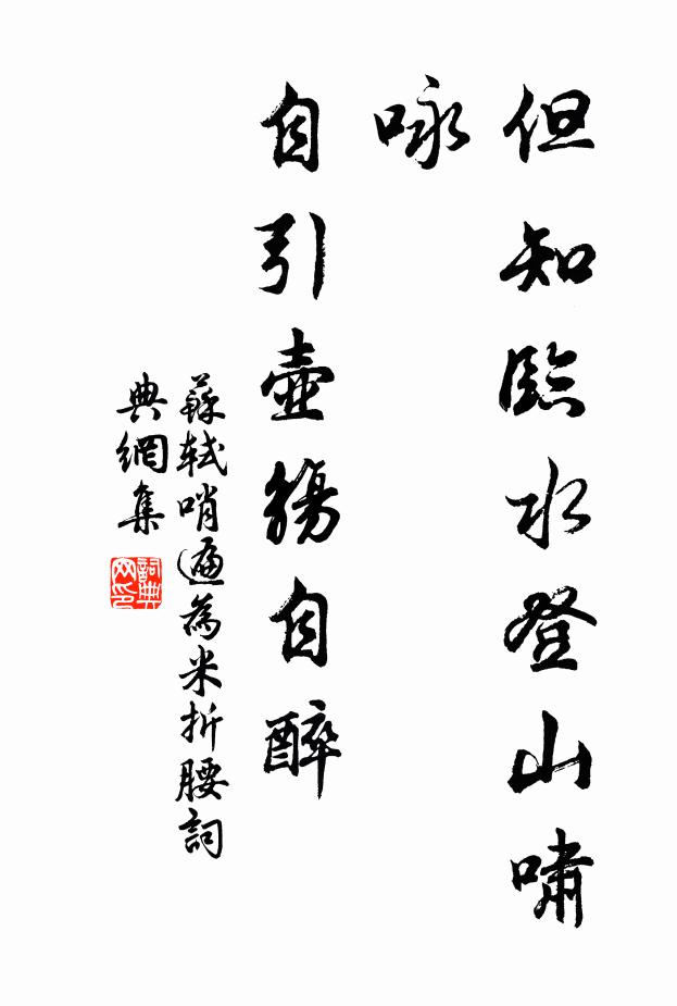 苏轼但知临水登山啸咏，自引壶觞自醉书法作品欣赏