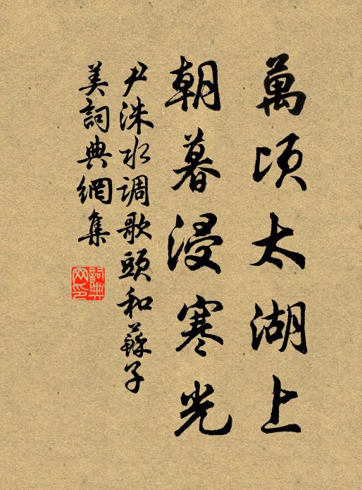 尹洙万顷太湖上，朝暮浸寒光书法作品欣赏